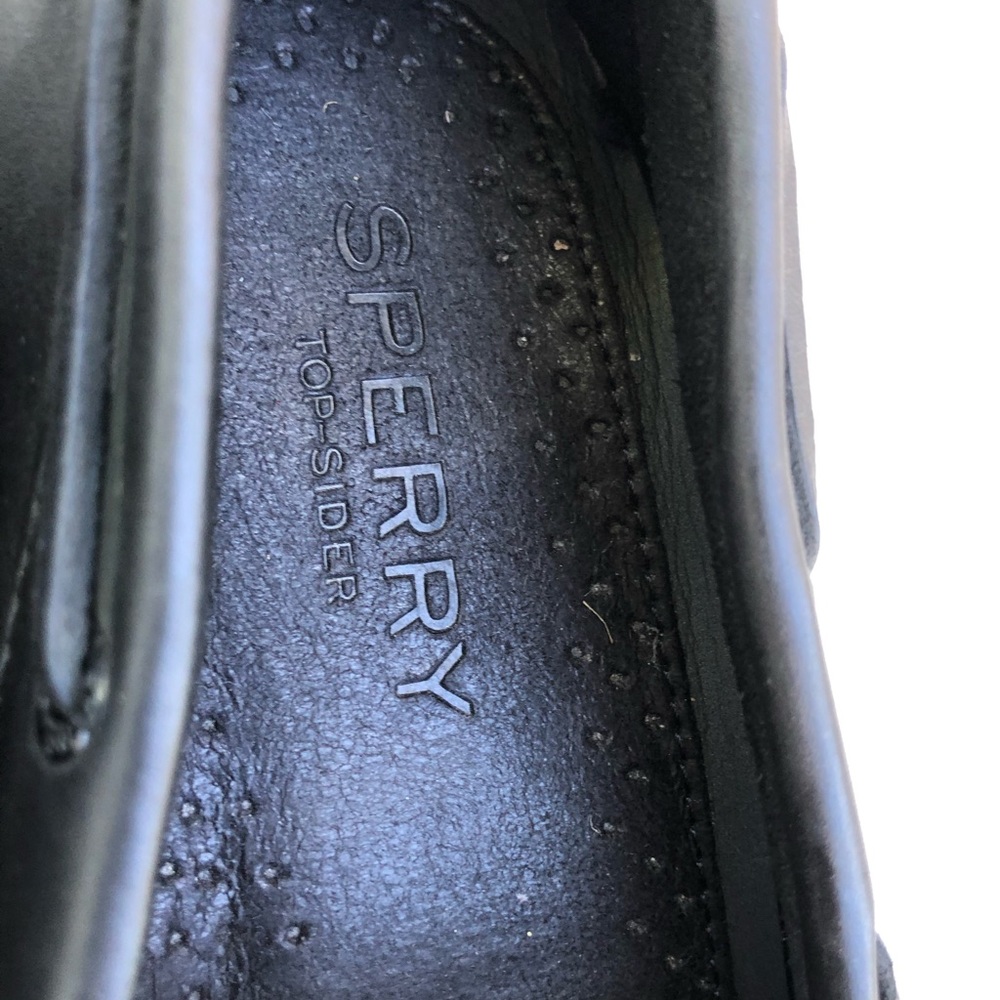 Sperry Black Leather Top Slider Shoes - EUC - Picture 5 of 5